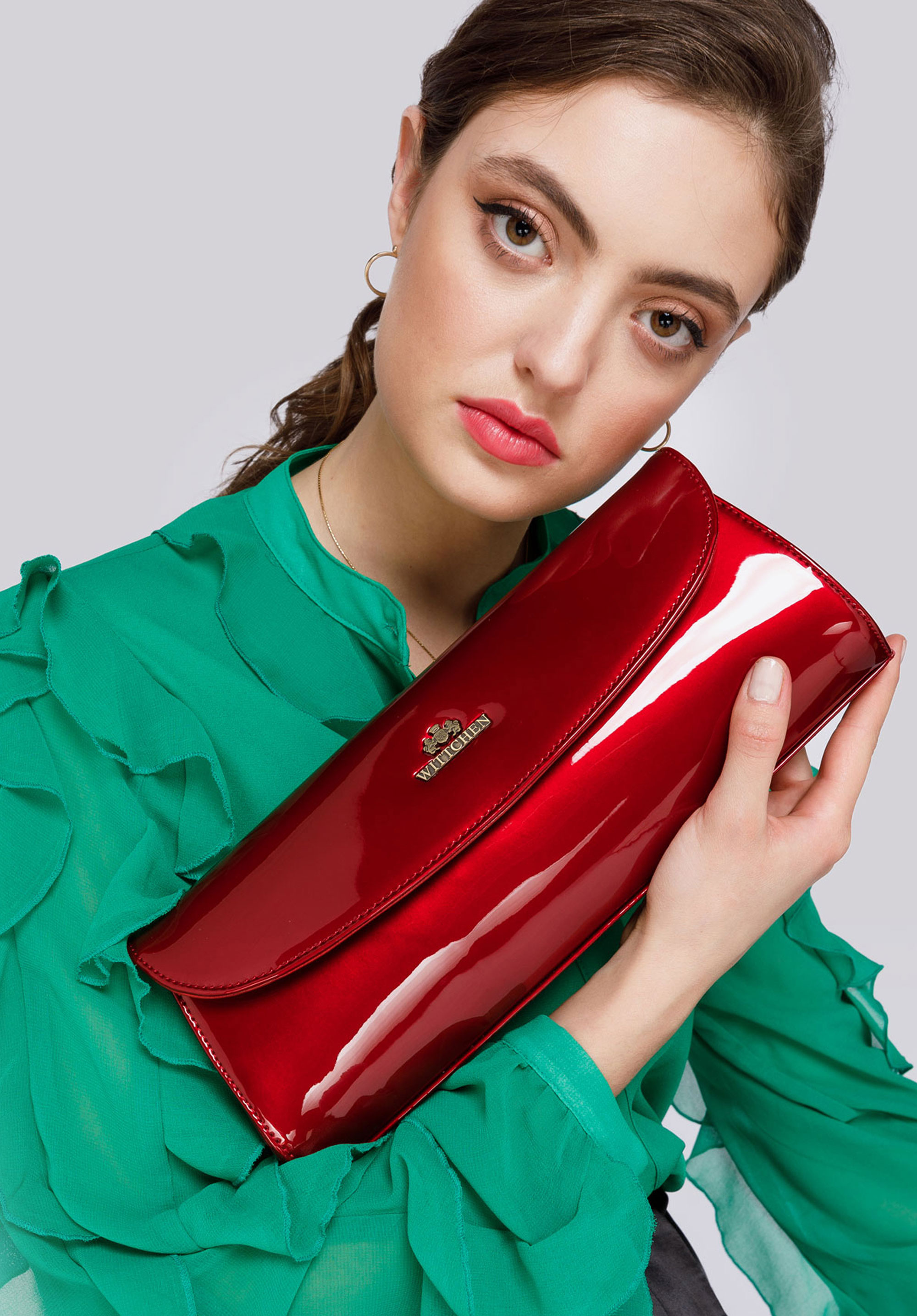 Clutch aus Lackleder, rot, 25-4-514-3, Bild 1