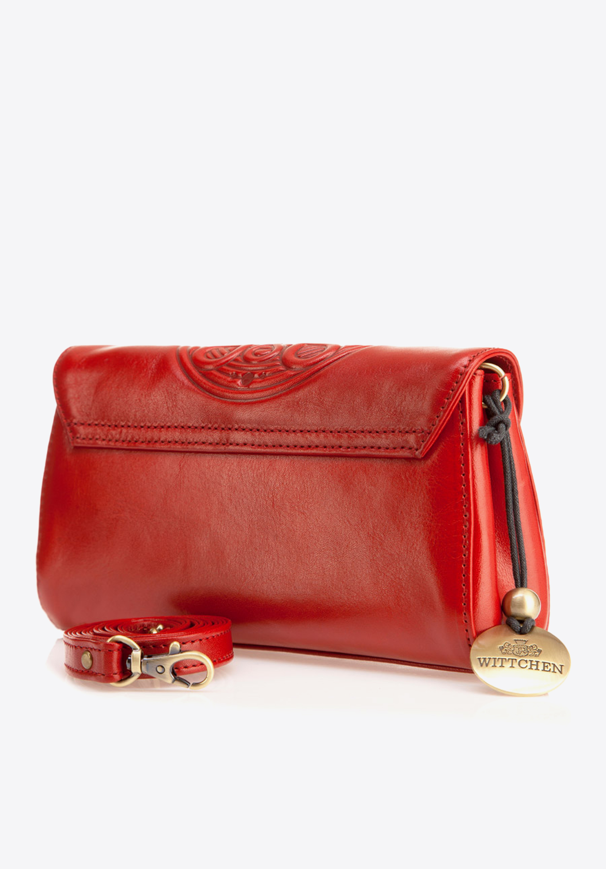 Clutch aus Leder mit geprägtem Mandala, rot, 04-4-068-3, Bild 1