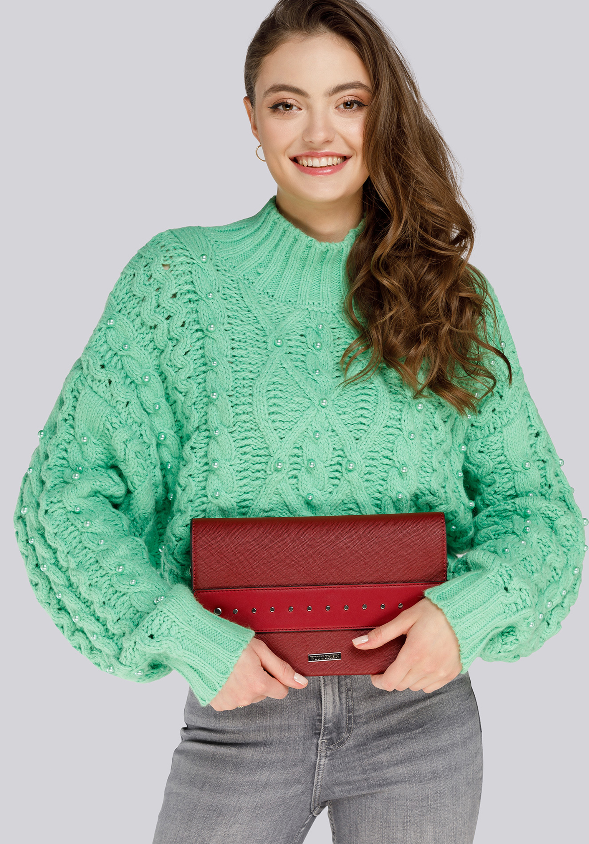 CLUTCH MIT NIETEN, rot, 91-4Y-712-3, Bild 1