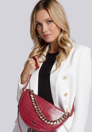 Crossbody Damentasche mit goldener Kette, rot, 93-4Y-534-3, Bild 1