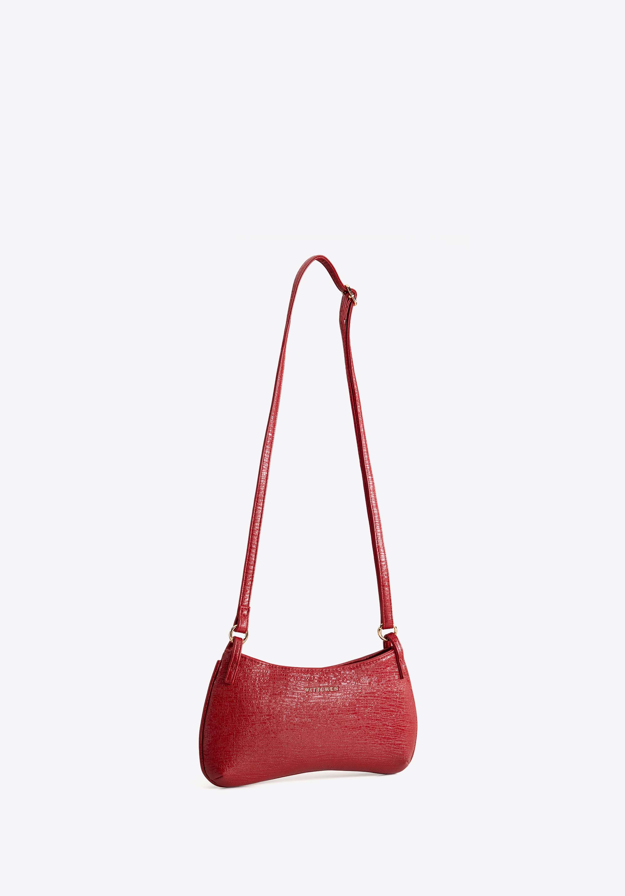 Damen-Baguette-Tasche mit dekorativem Henkel, rot, 104-4Y-501-3, Bild 1