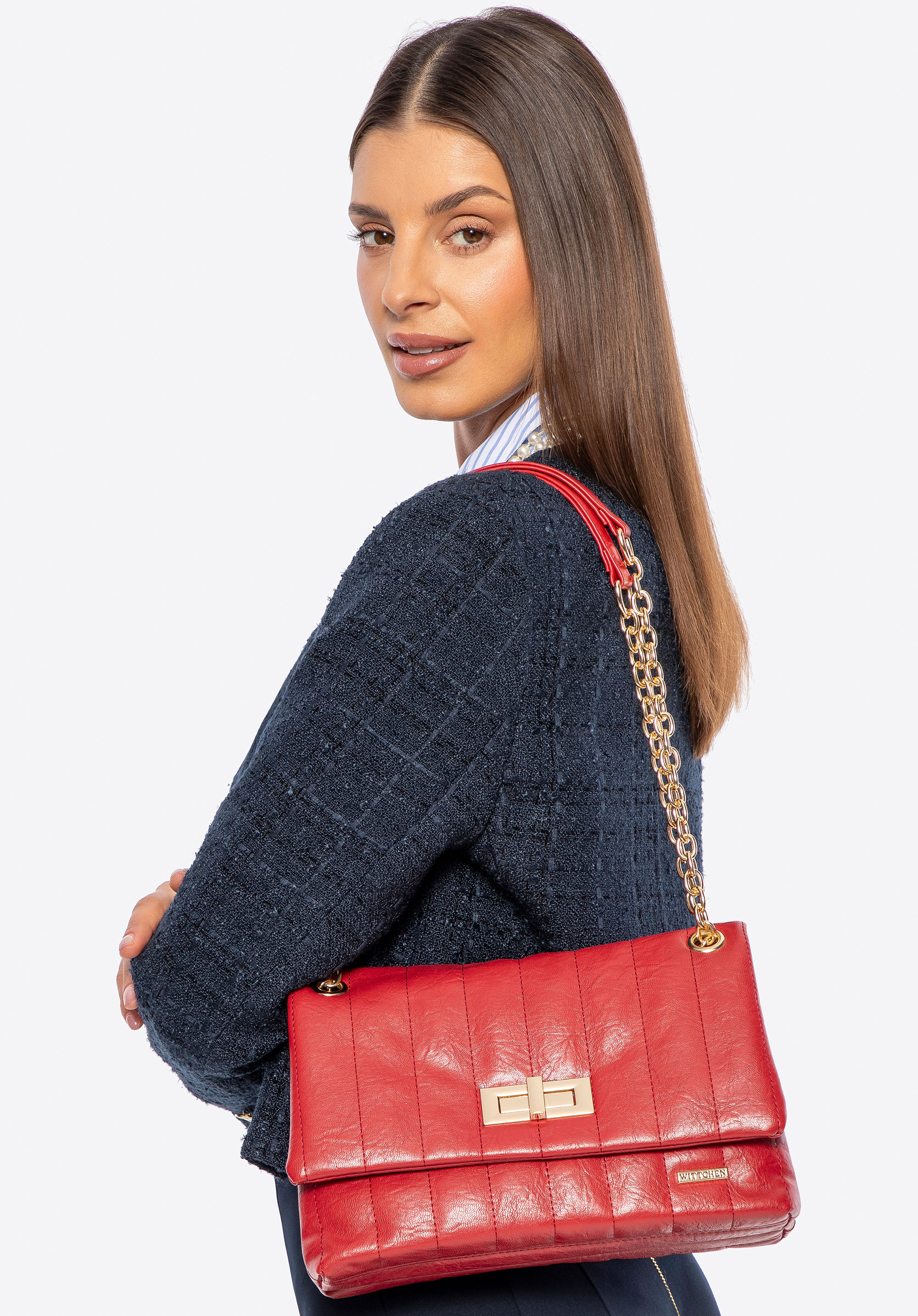 Damen Crossbody aus Öko-Leder, rot, 100-4Y-419-3, Bild 1