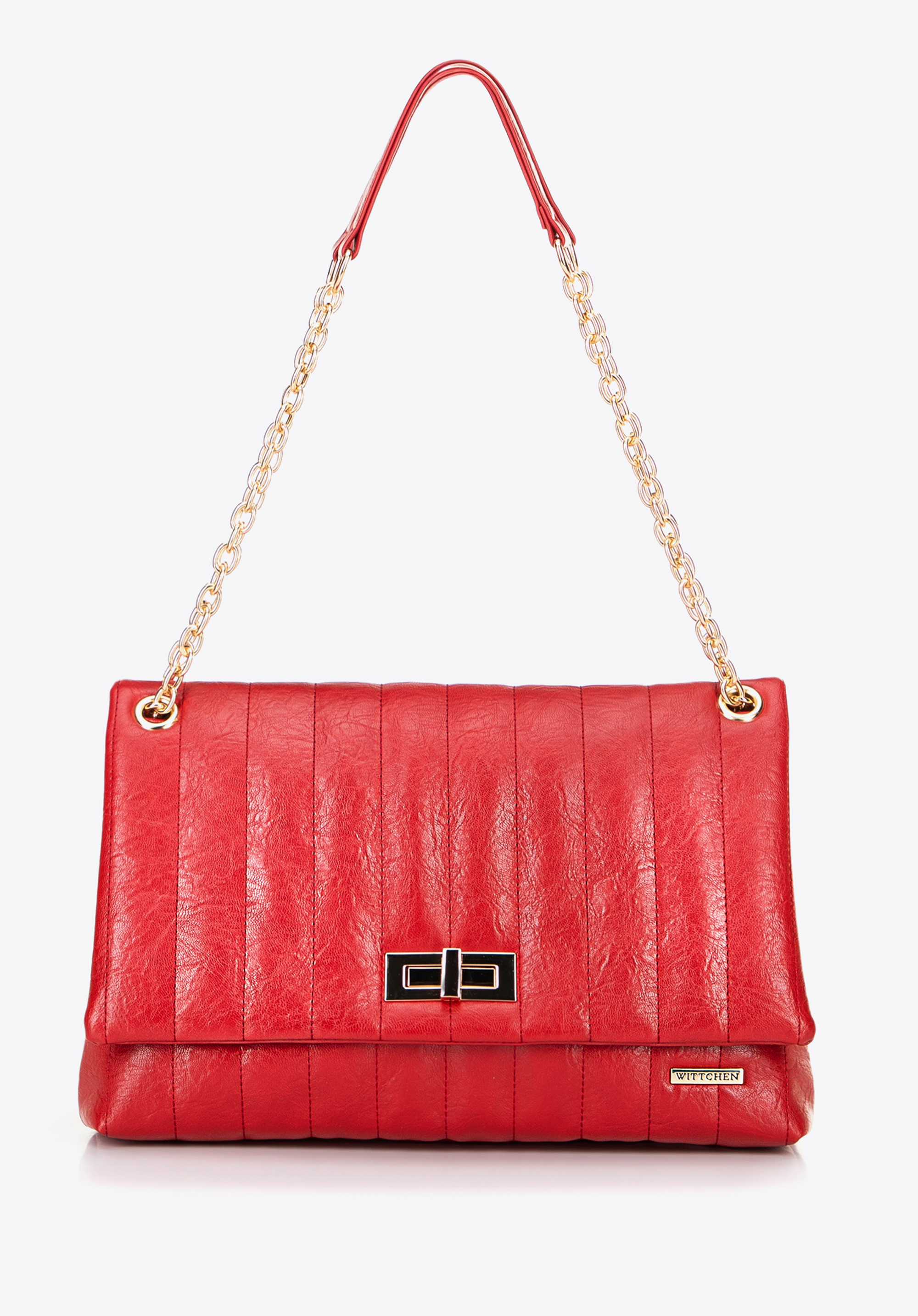 Damen- Crossbody aus Öko-Leder mit zwei Fächern, rot, 100-4Y-418-3, Bild 1