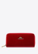 Damen-Geldbörse aus Lackleder mit Reißverschluss, rot, 25-1-393-N, Bild 1
