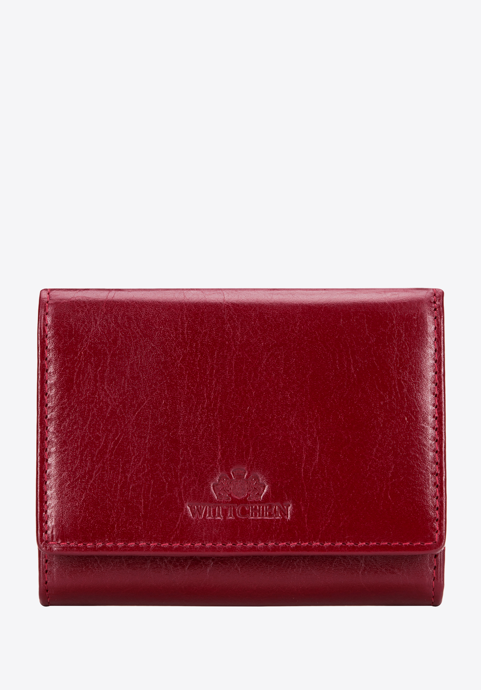 Damen-Geldbörse aus Leder mit Münzfach mit Verschluss, rot, 21-1-070-L30, Bild 1