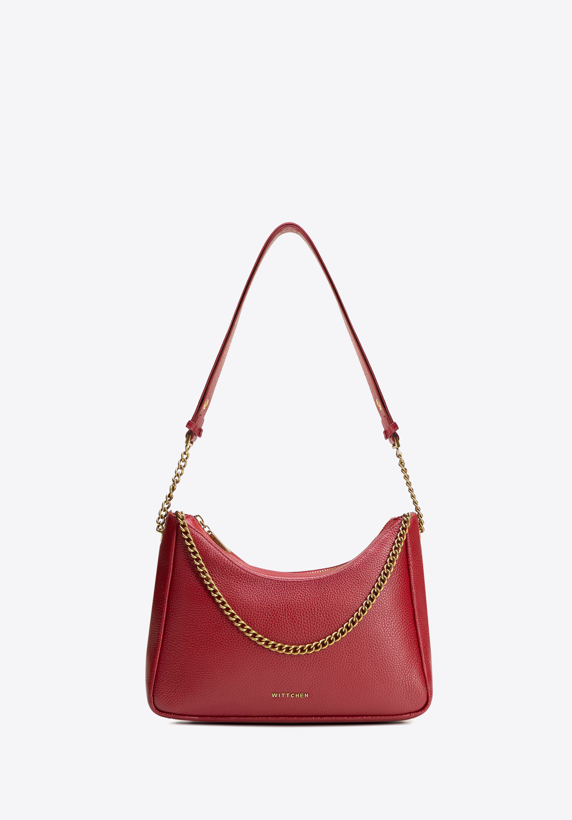 Damen Handtasche aus Leder, rot, 100-4E-606-3, Bild 1