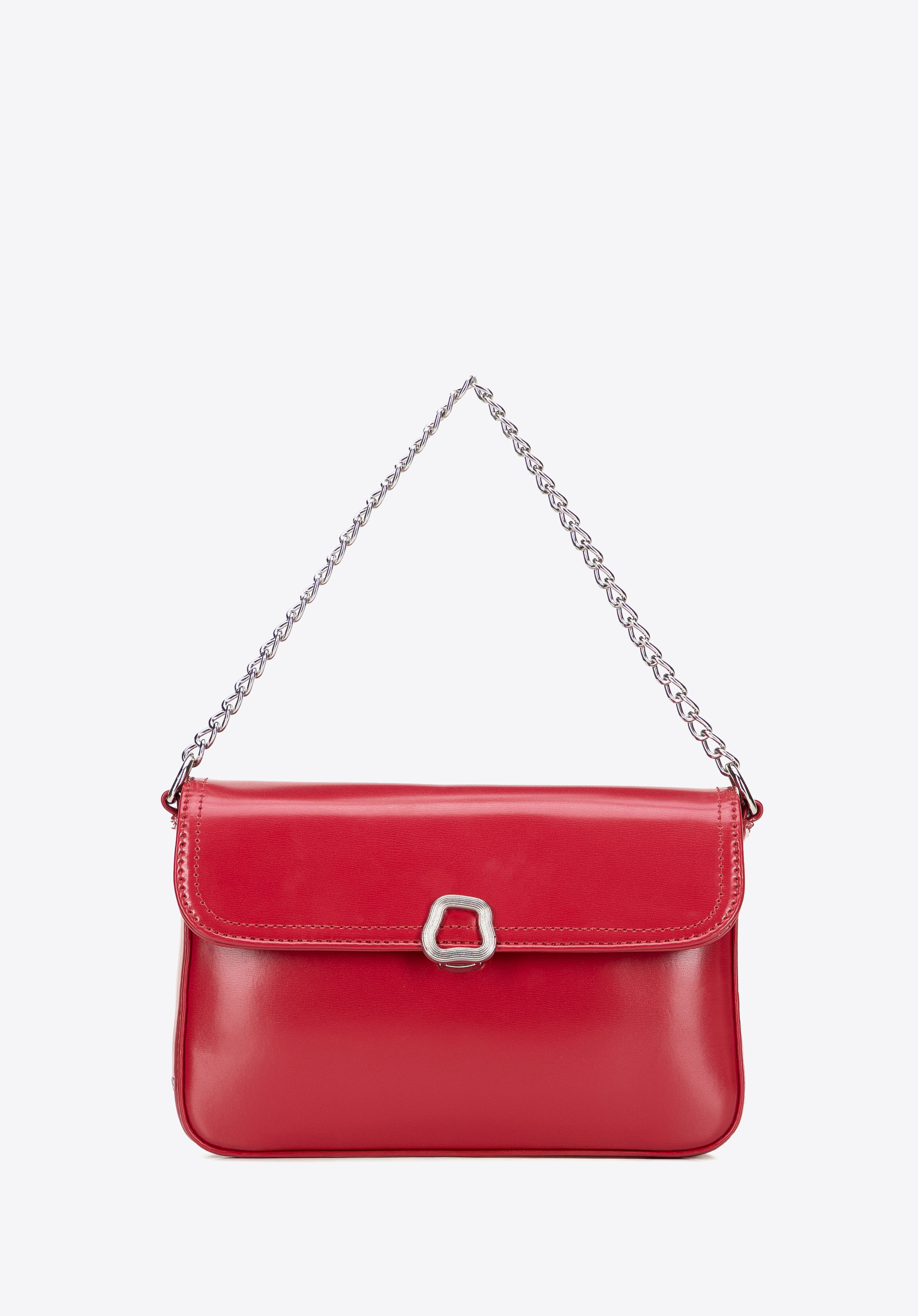 Damen-Klapptasche aus Kunstleder mit Kettenriemen, rot, 101-4Y-435-3, Bild 1