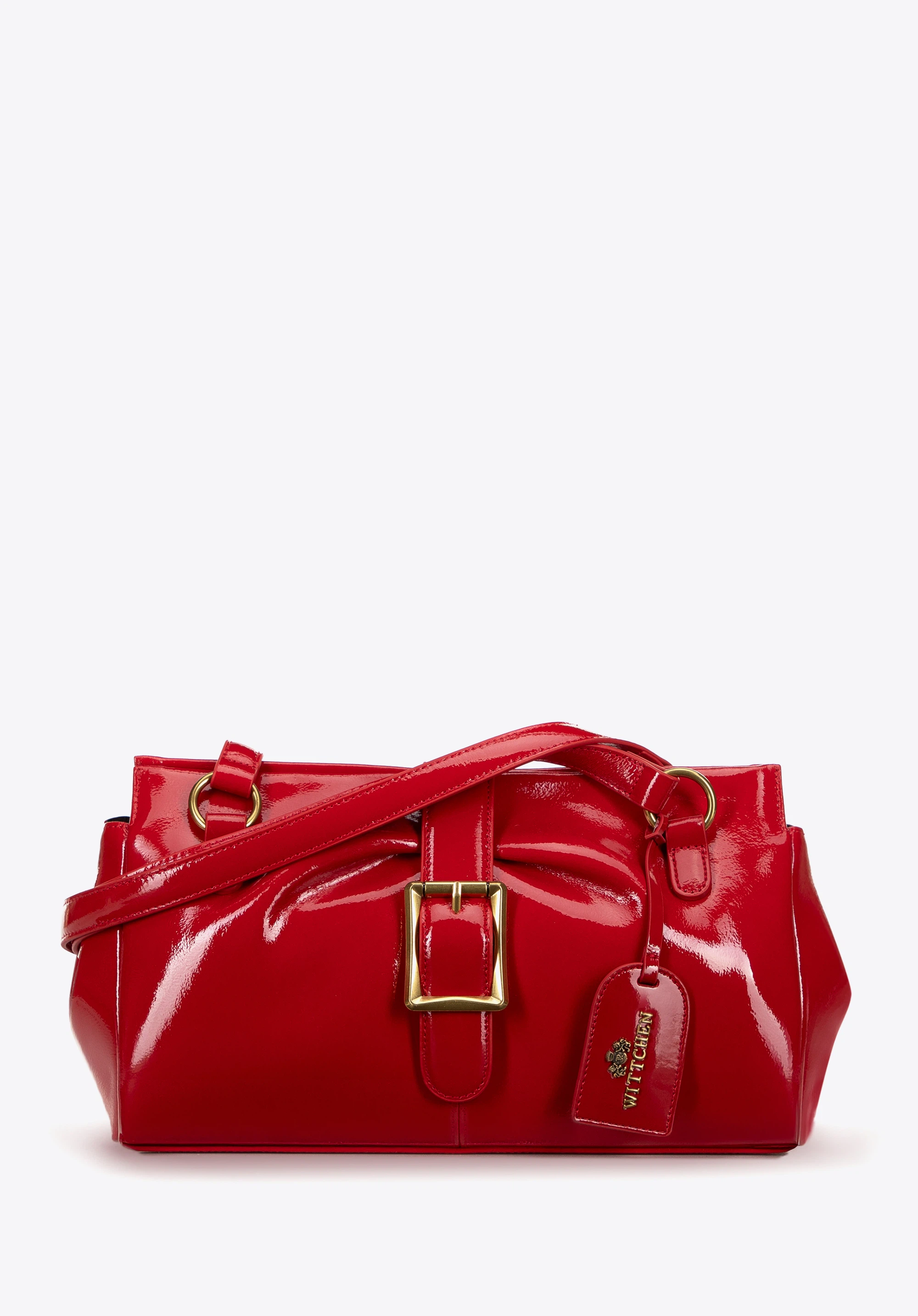 Damen Leder Umhängetasche länglich, rot, 100-4E-221-3, Bild 1