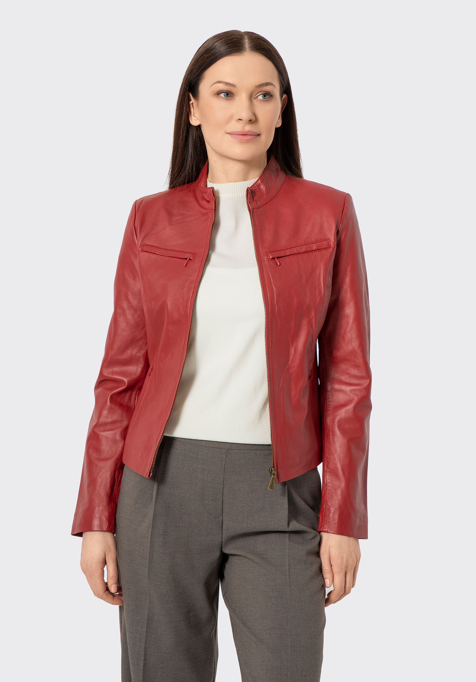 Damen Lederjacke, rot, 100-09-801-3-S, Bild 1