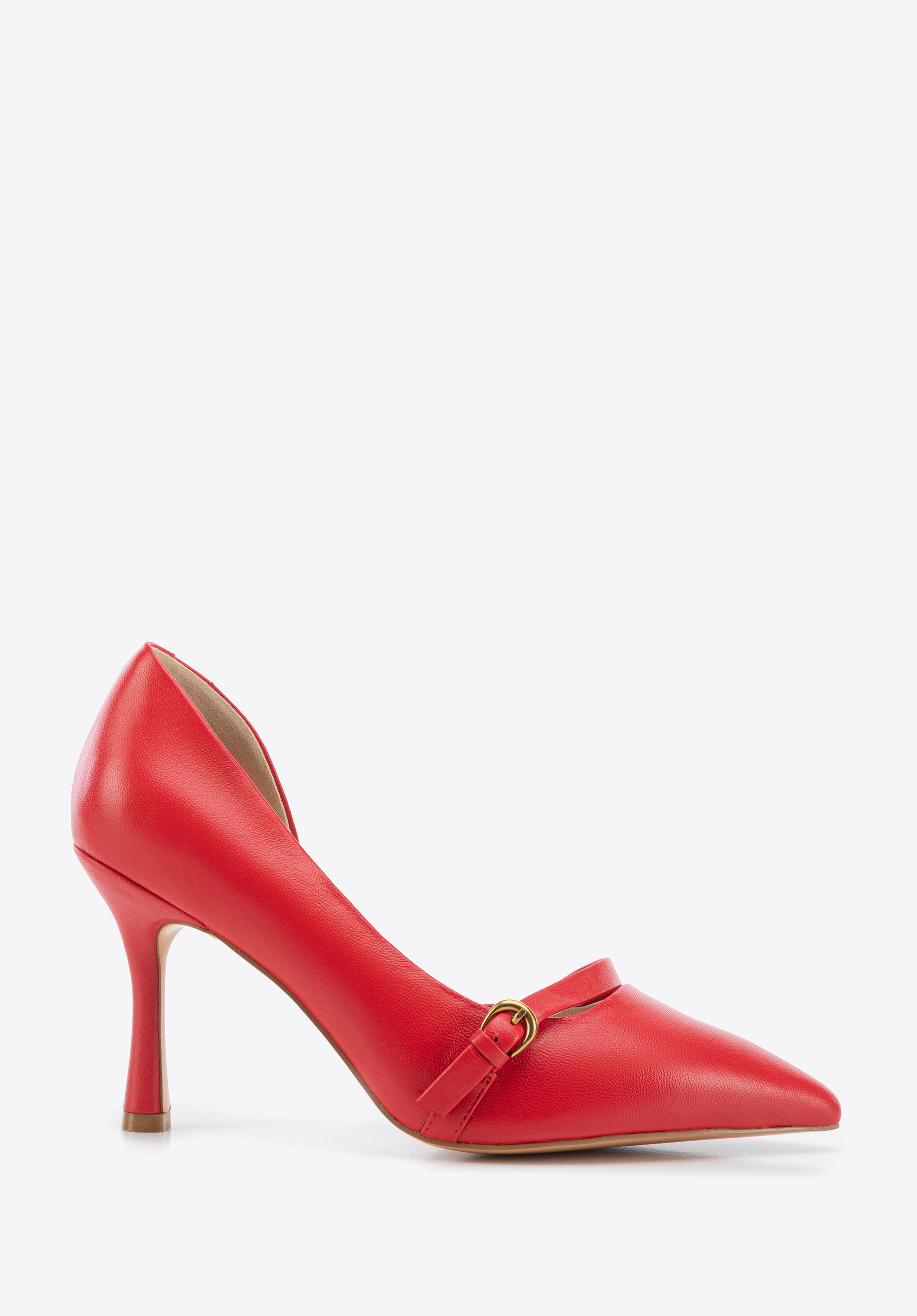 Damen Lederpumps mit Riemen, rot, 100-D-510-3-39, Bild 1