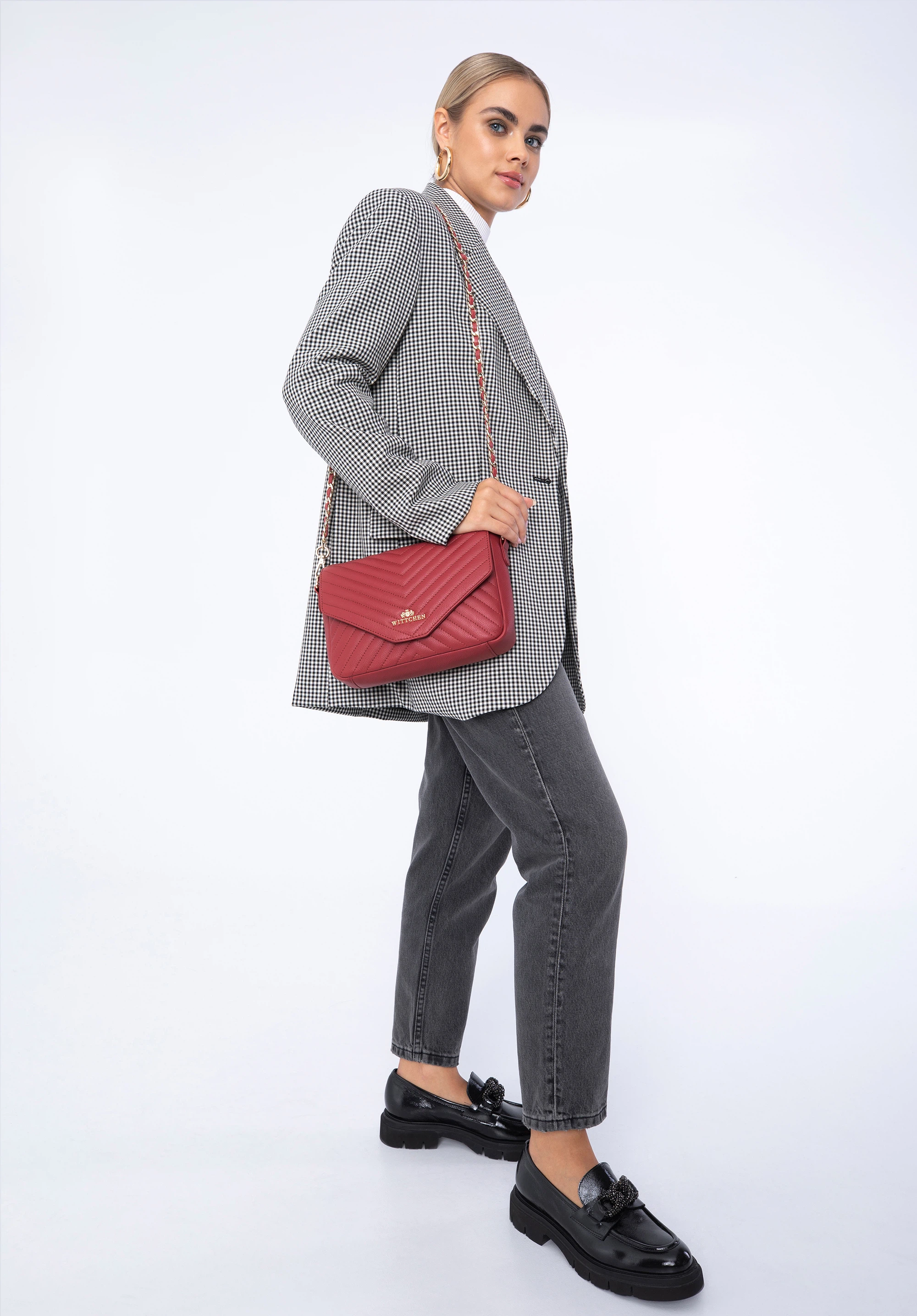 Brieftasche aus Leder für Damen, rot, 97-4E-029-3, Bild 1