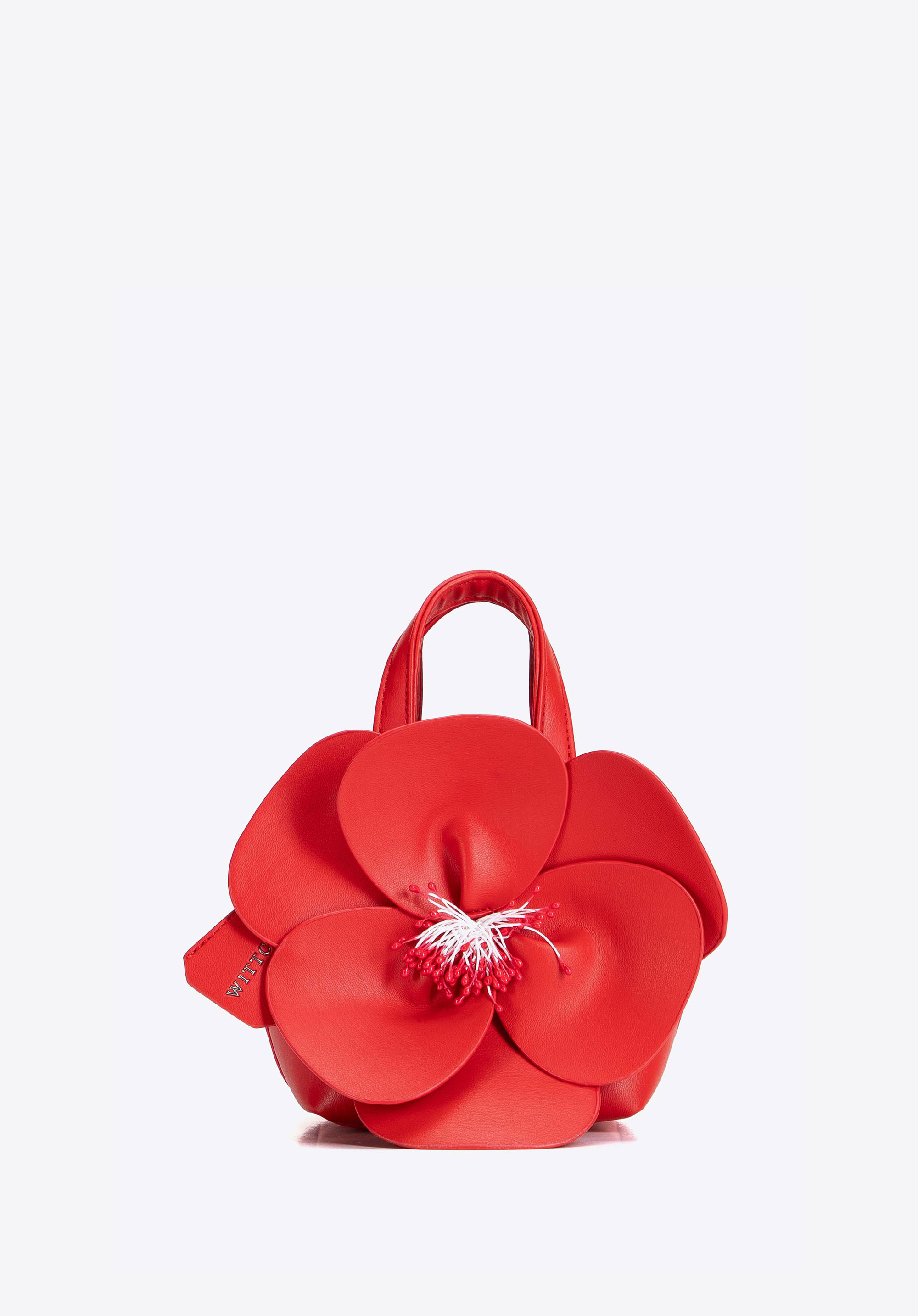 Damen-Tragetasche mit Blumenapplikation, rot, 103-4Y-518-33, Bild 1