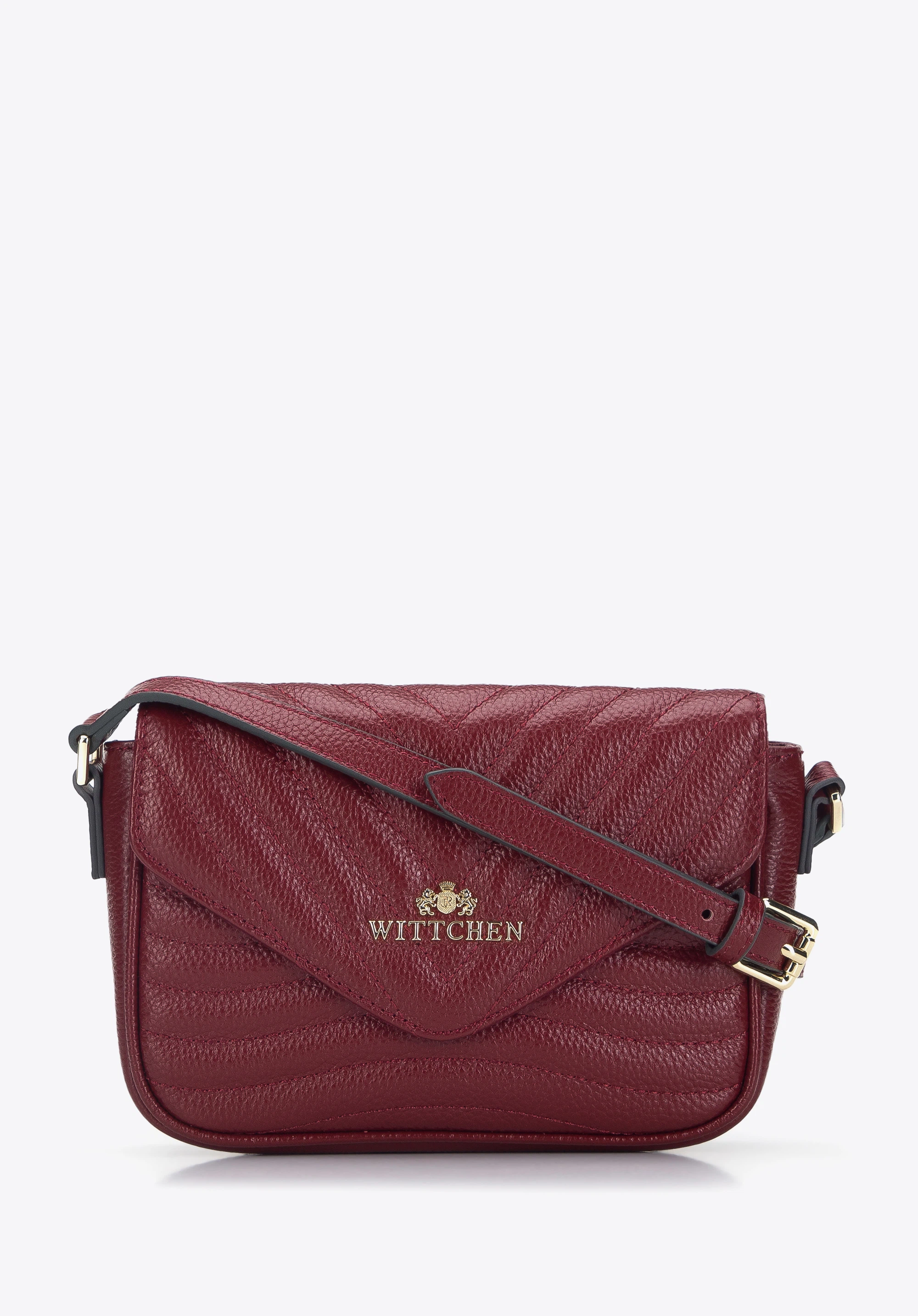 Damen-Umhängetasche aus gestepptem Leder, rot, 95-4-672-3, Bild 1