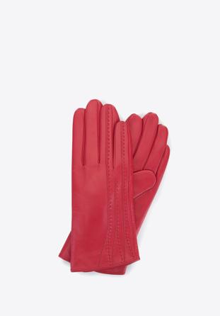 Damenhandschuhe aus Leder mit Nähten, rot, 39-6-640-3-S, Bild 1
