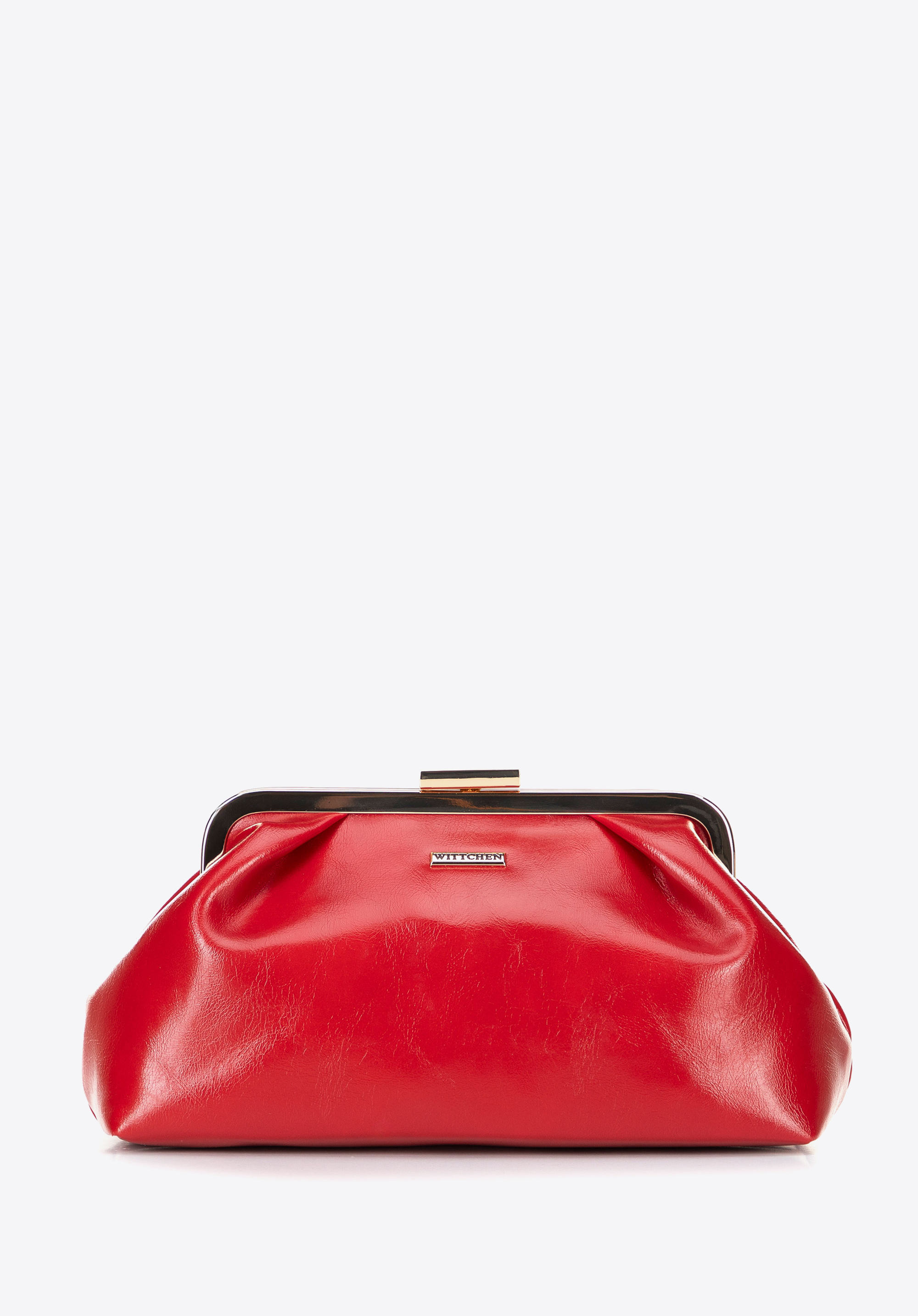 Damenhandtasche aus Kunstleder mit Druckknopfverschluss, rot, 100-4Y-226-3, Bild 1