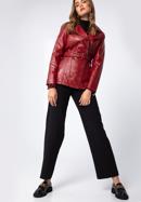 Damenjacke aus Leder mit Gürtel, rot, 97-09-803-D3-XL, Bild 5
