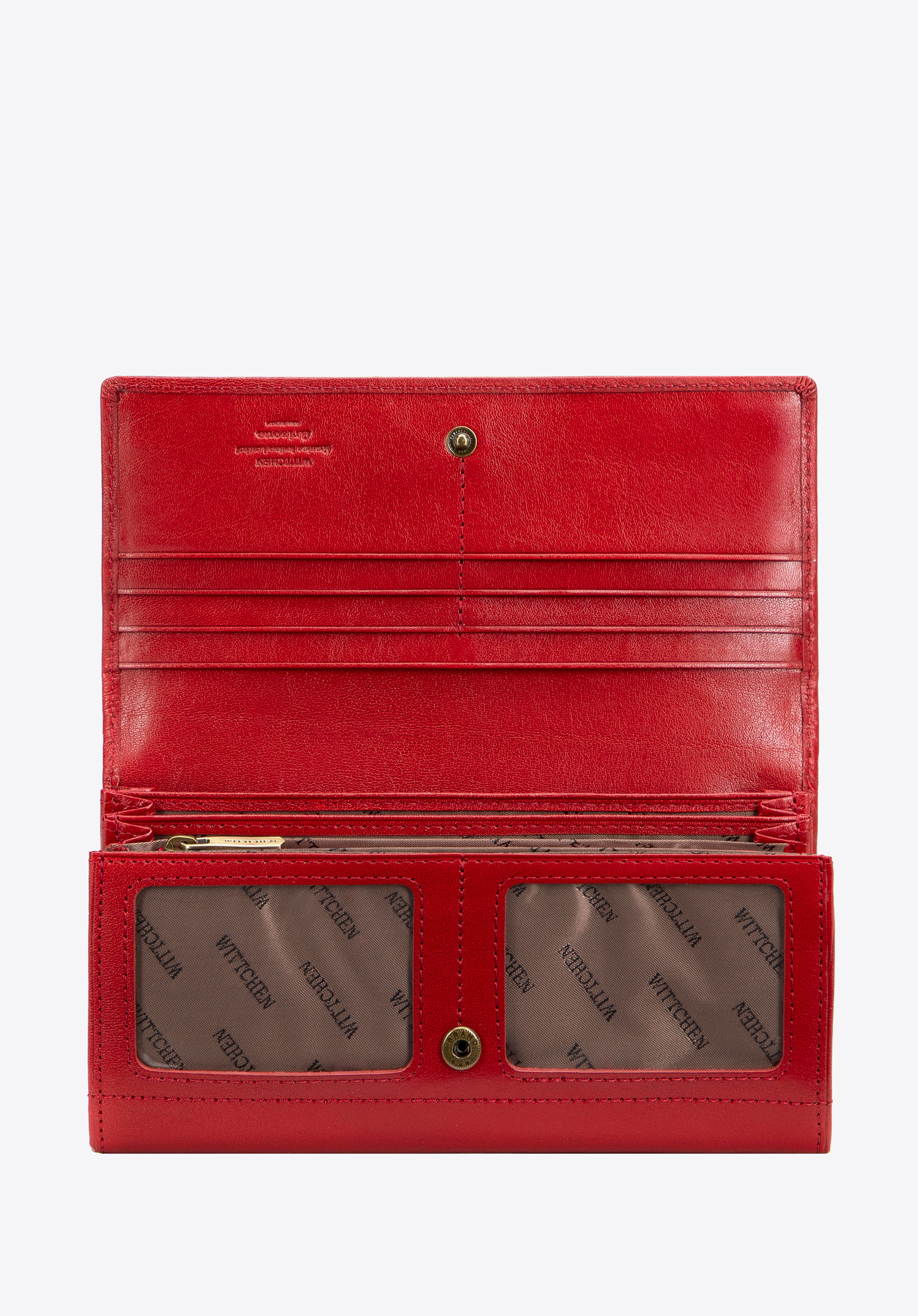 Damenledergeldbörse mit Wappen groß, rot, 10-1-052-3, Bild 1