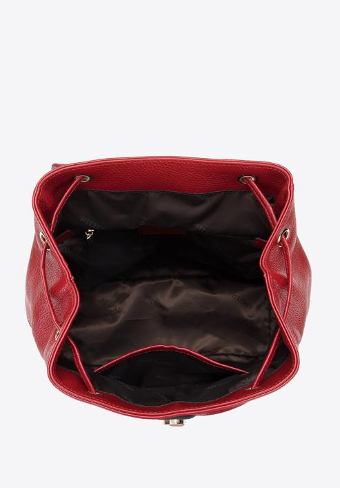 Damenrucksack aus Leder mit horizontalem Reißverschluss, rot, 96-4E-632-3, Bild 3