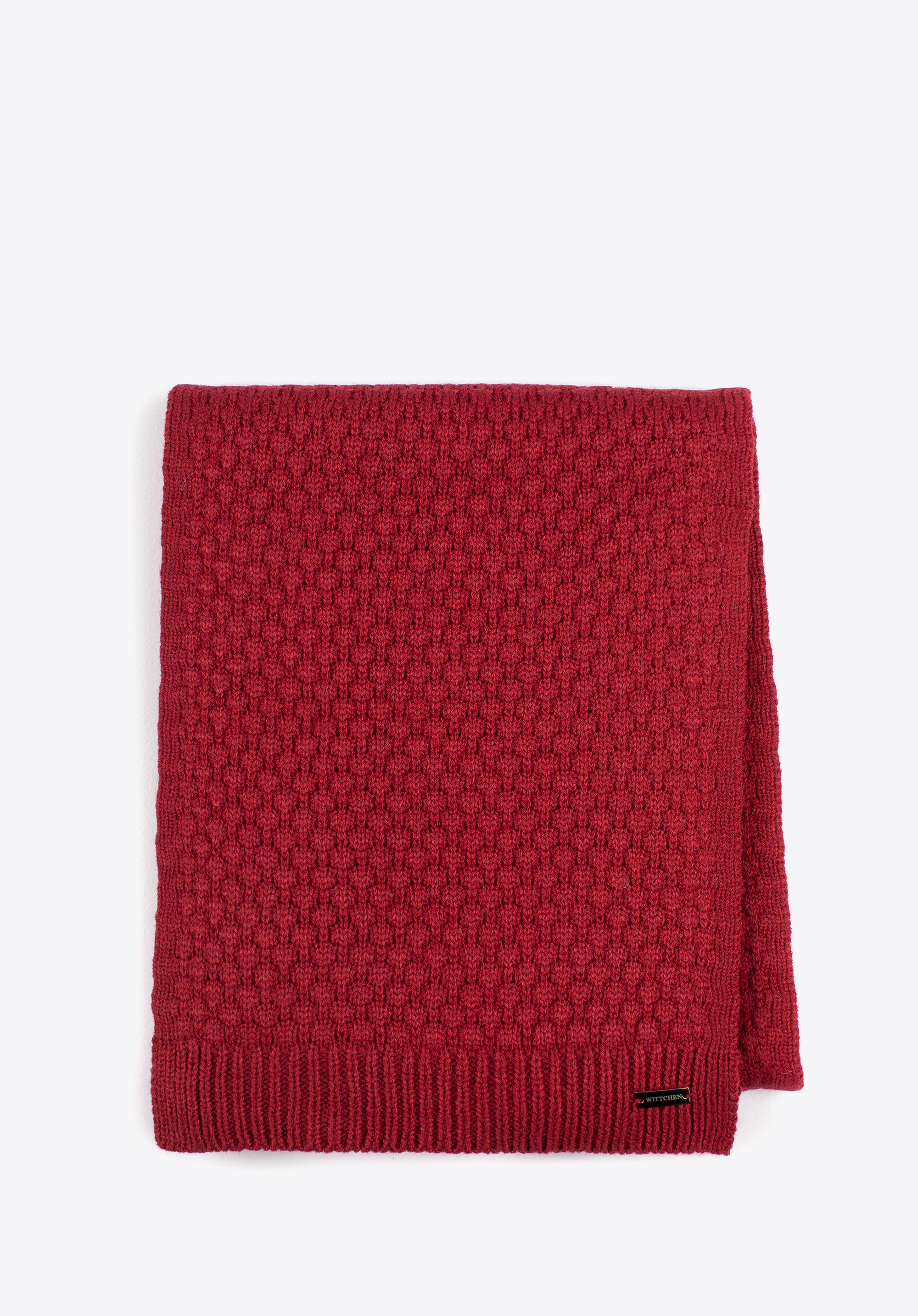 Damenschal mit feinem geometrischem Muster, lang, rot, 97-7F-006-2, Bild 1