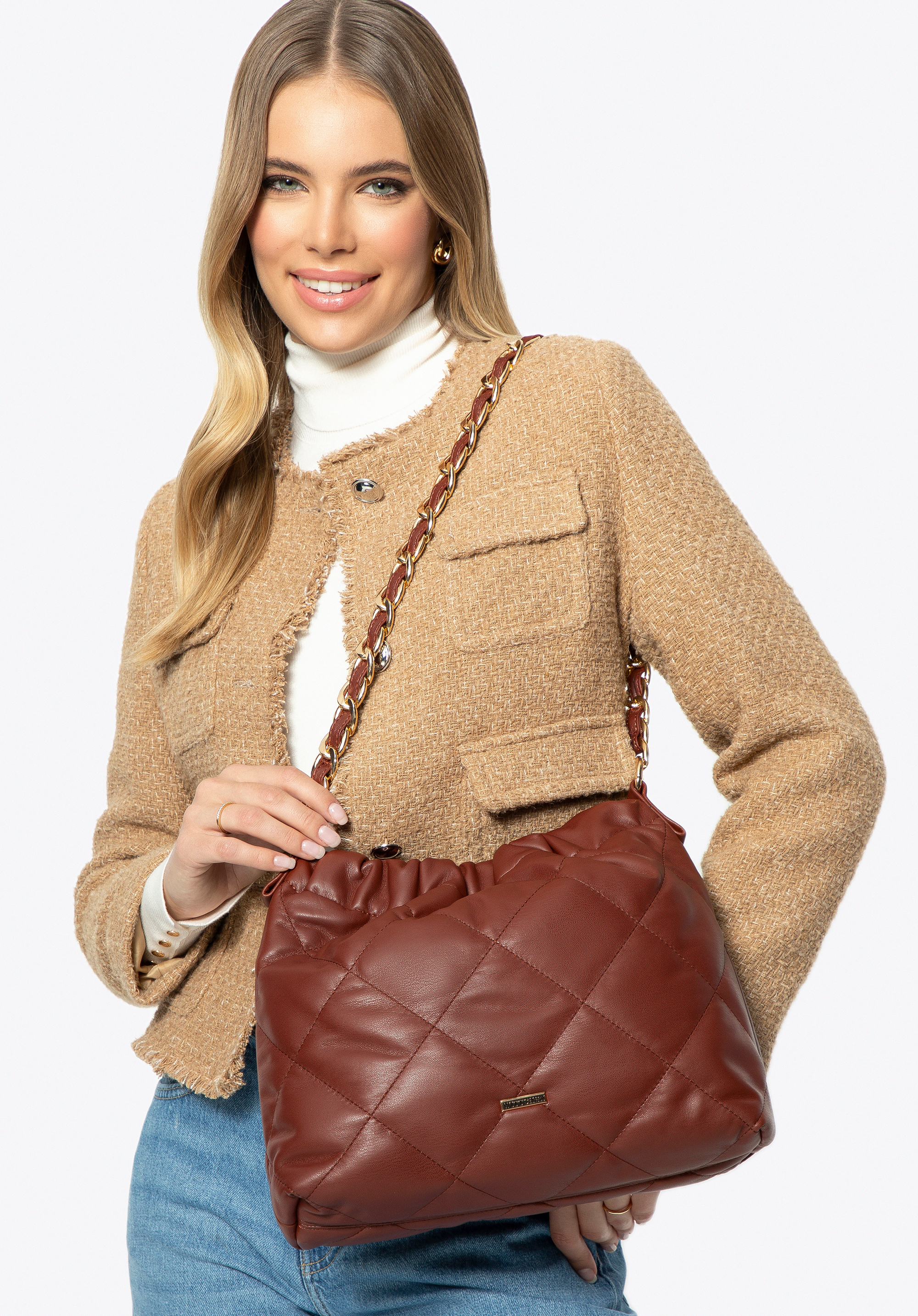 Damentasche mit Kette, rot, 99-4Y-626-4, Bild 1