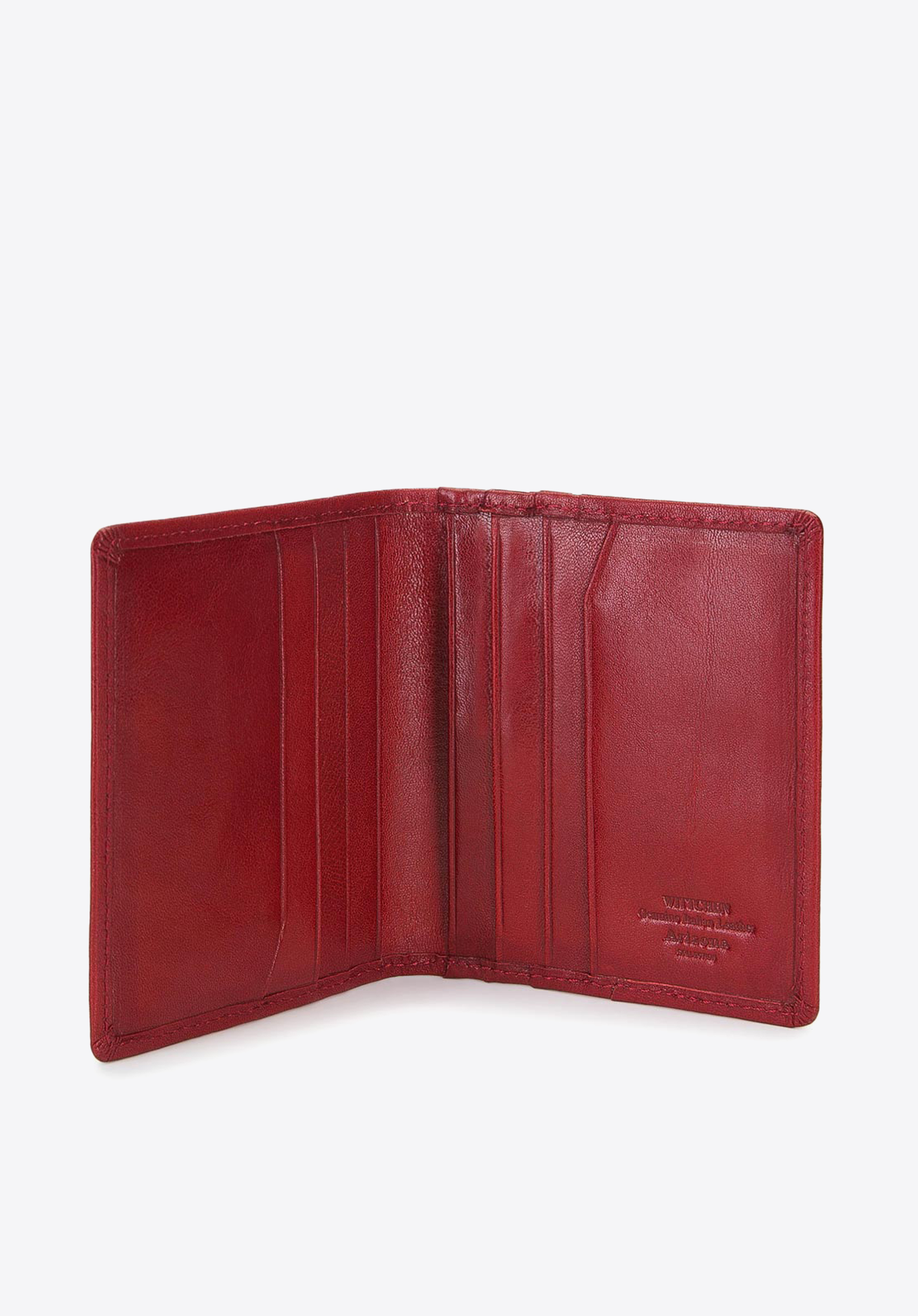Kartenetui aus Leder mit Wappen, rot, 10-2-291-3L, Bild 1