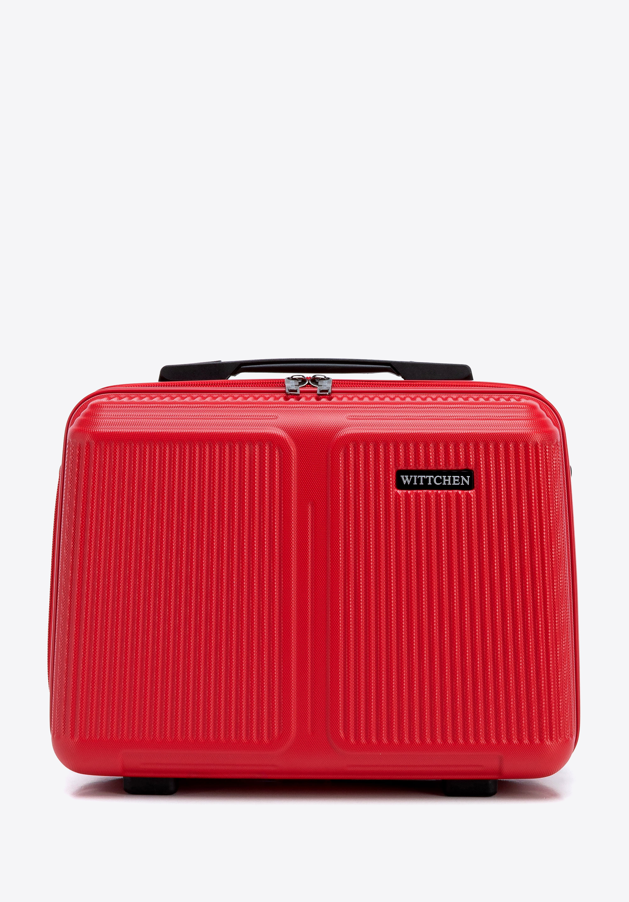 Gestreifte Kosmetiktasche aus ABS, rot, 56-3A-604-30, Bild 1