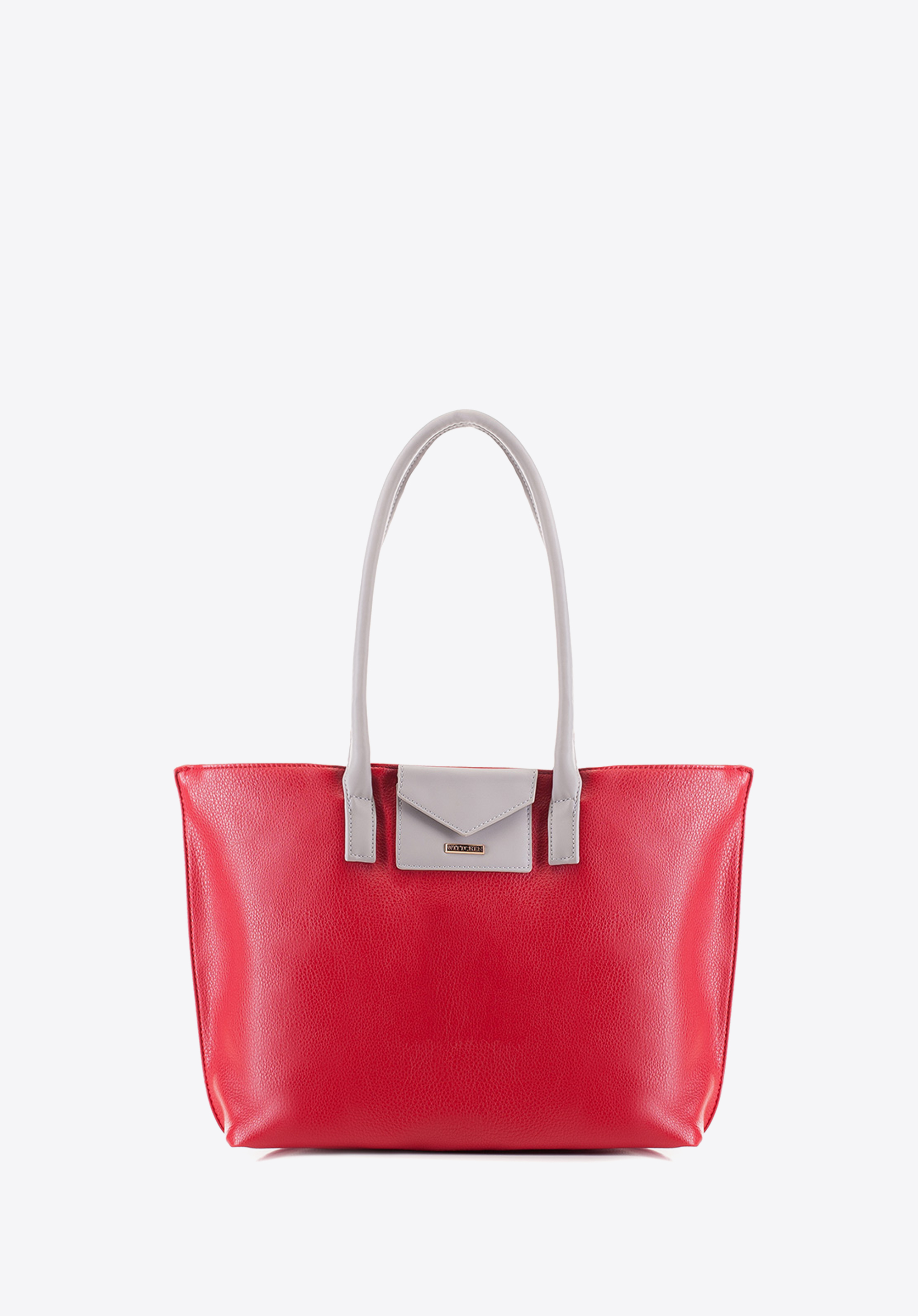 Shopper-Tasche, rot-grau, 88-4Y-200-3, Bild 1