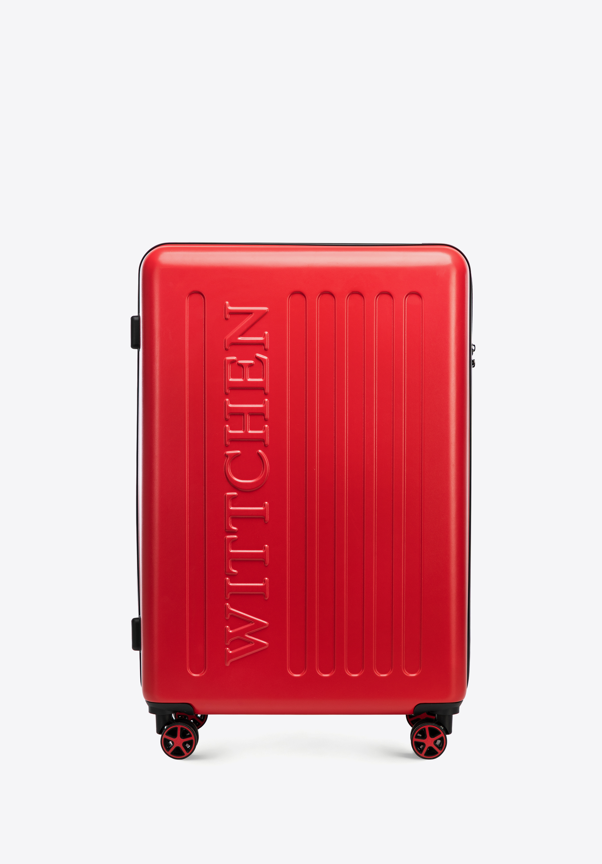 Großer ABS-Koffer mit geprägtem Logo, rot, 56-3A-503-35, Bild 1