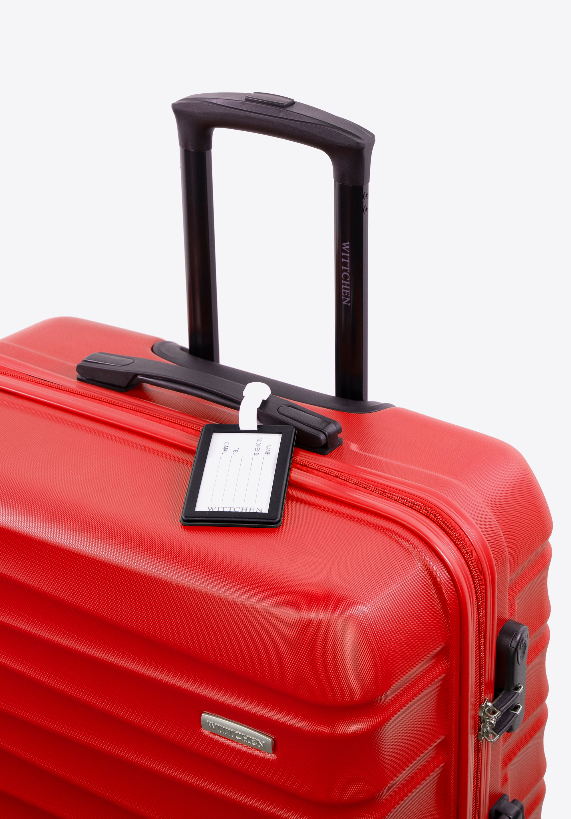 Großer ABS-Koffer und Gepäckanhänger, rot, 56-3A-313-35Z4, Bild 1