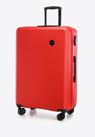 Großer Koffer aus ABS mit diagonalen Streifen