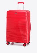 Großer Koffer aus Polypropylen mit glänzenden Riemen, rot, 56-3T-163-89, Bild 4