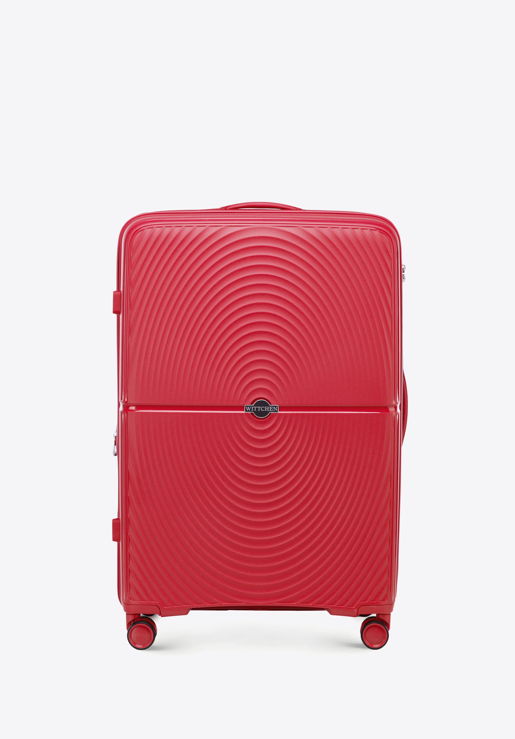 Großer Koffer aus Polypropylen mit Kreismuster, rot, 56-3T-303-31, Bild 1