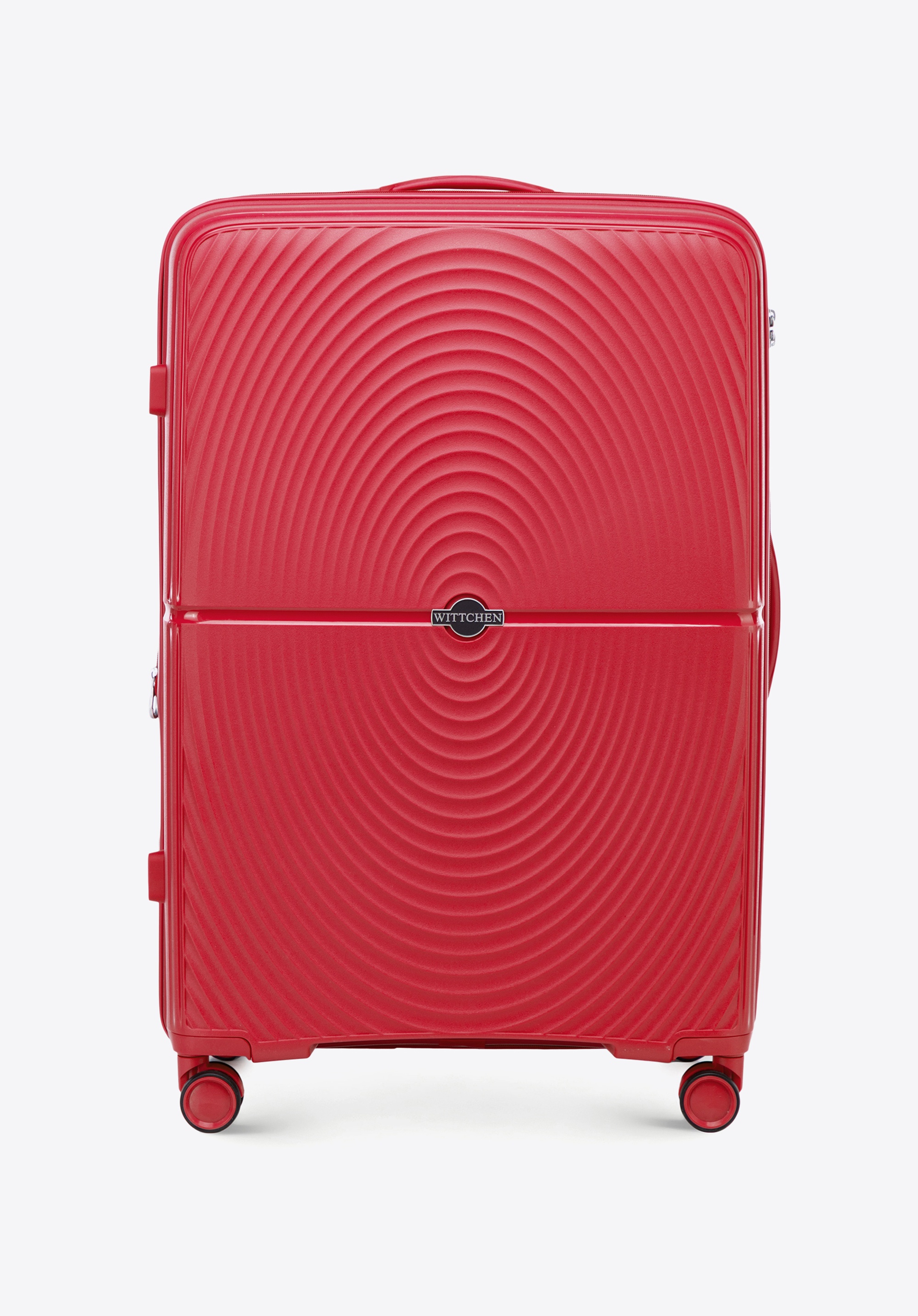 Großer Koffer aus Polypropylen mit Kreismuster, rot, 56-3T-303-31, Bild 1