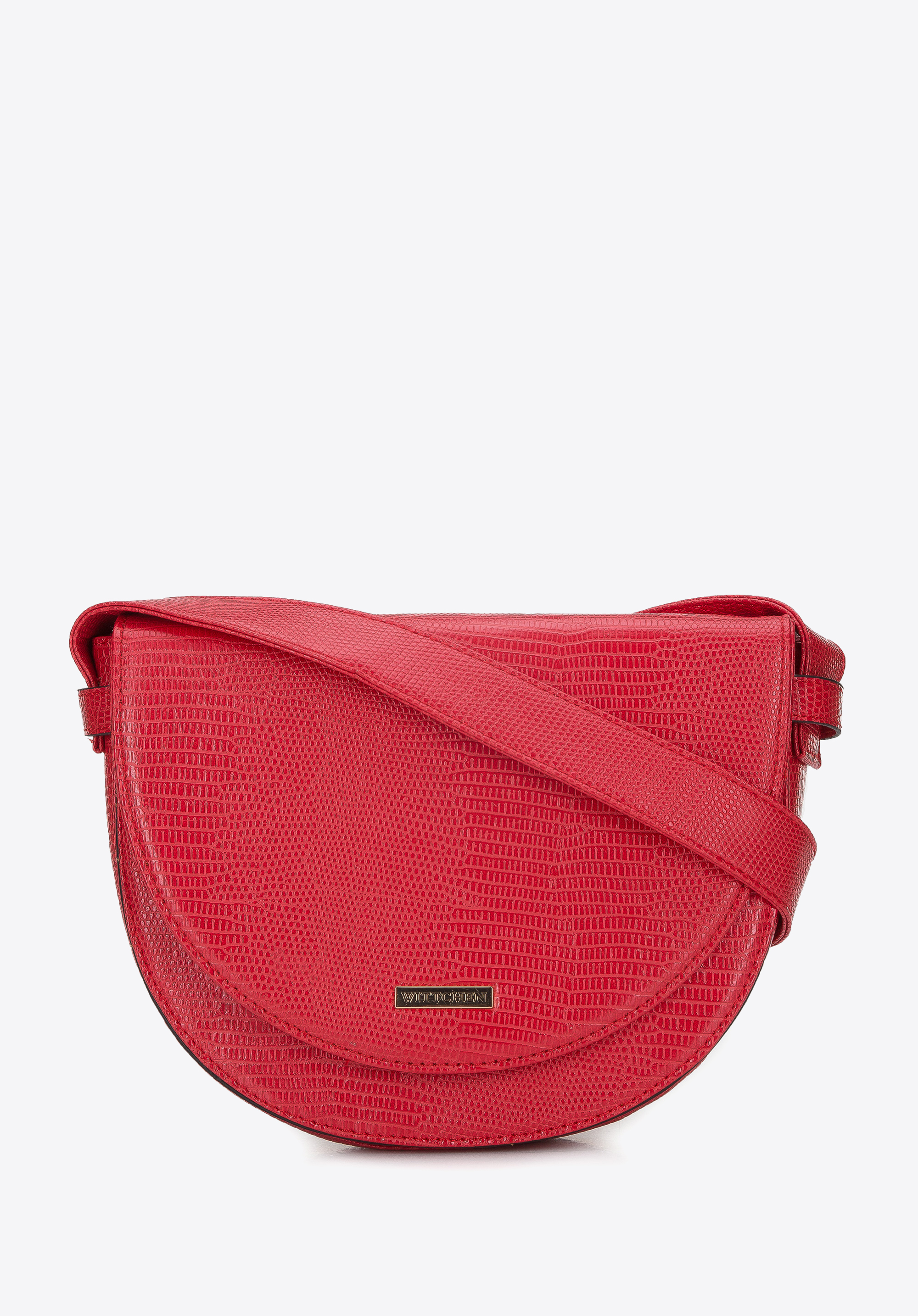 Halbrunde Damenhandtasche aus Ökoleder Lizard