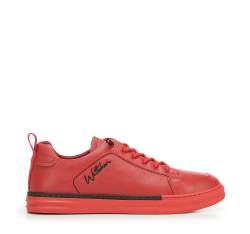 Herren-Sneakers aus Leder mit Stickerei, rot, 94-M-951-3-40, Bild 1