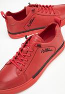 Herren-Sneakers aus Leder mit Stickerei, rot, 94-M-951-1-40, Bild 8