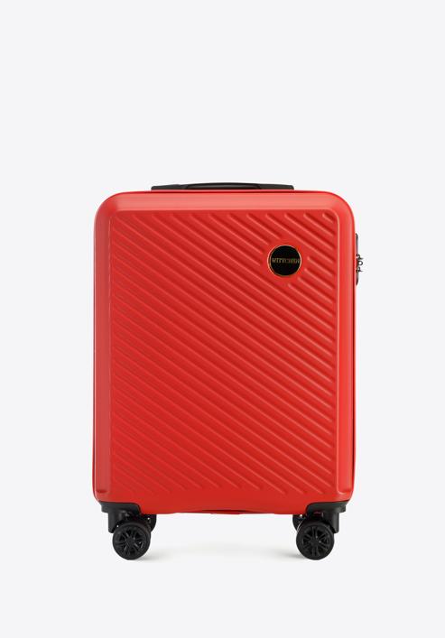 Kabinenkoffer aus ABS mit diagonalen Streifen, rot, 56-3A-741-85, Bild 1