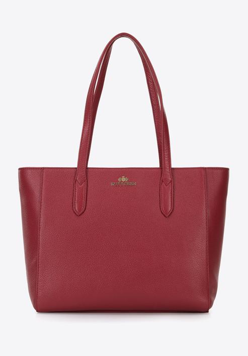 Klassische Shopper-Tasche aus Leder, rot, 96-4E-007-3, Bild 2