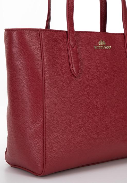 Klassische Shopper-Tasche aus Leder, rot, 96-4E-007-3, Bild 5