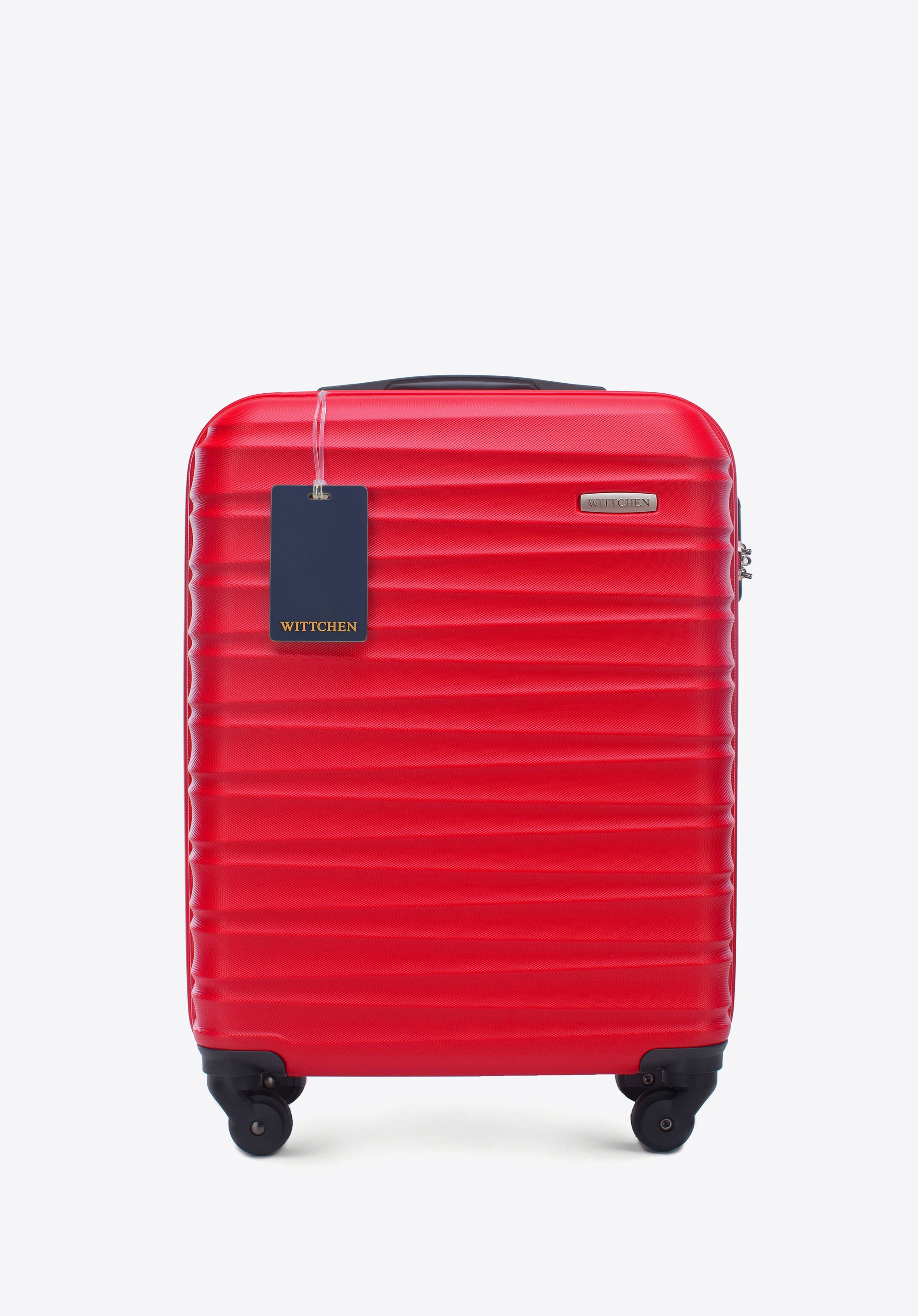 Kleiner ABS-Koffer mit Gepäckanhänger mit WITTCHEN-Logo, rot, 56-3A-311-35Z6, Bild 1