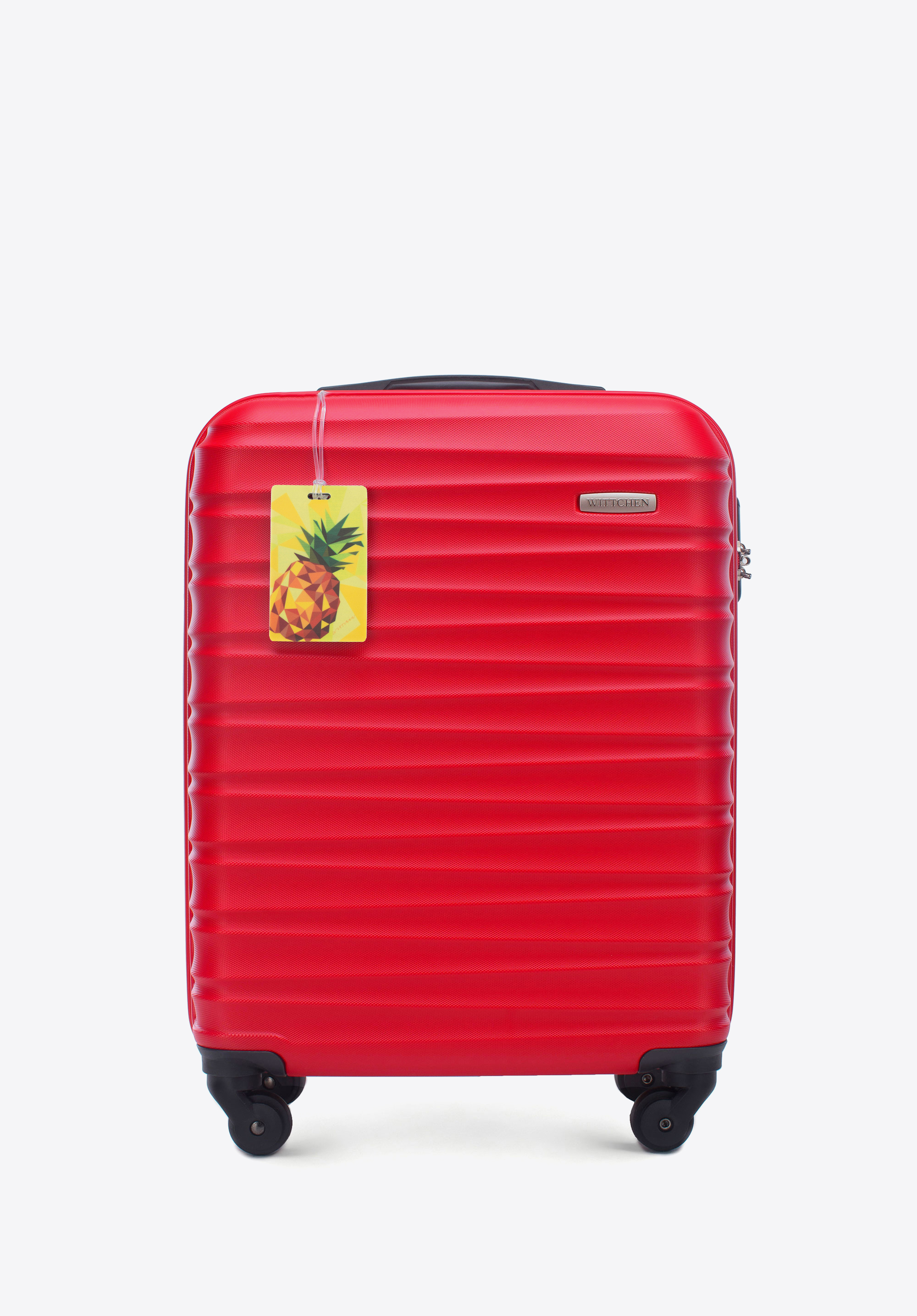 Kleiner Koffer aus ABS-Material mit Gepäckanhänger, rot, 56-3A-311-35Z2, Bild 1
