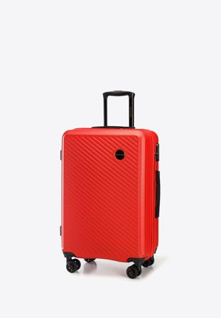 Kofferset aus ABS mit diagonalen Streifen, rot, 56-3A-74K-30, Bild 1