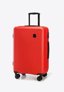 Mittelgroßer Koffer aus ABS mit diagonalen Streifen, rot, 56-3A-742-85, Bild 4