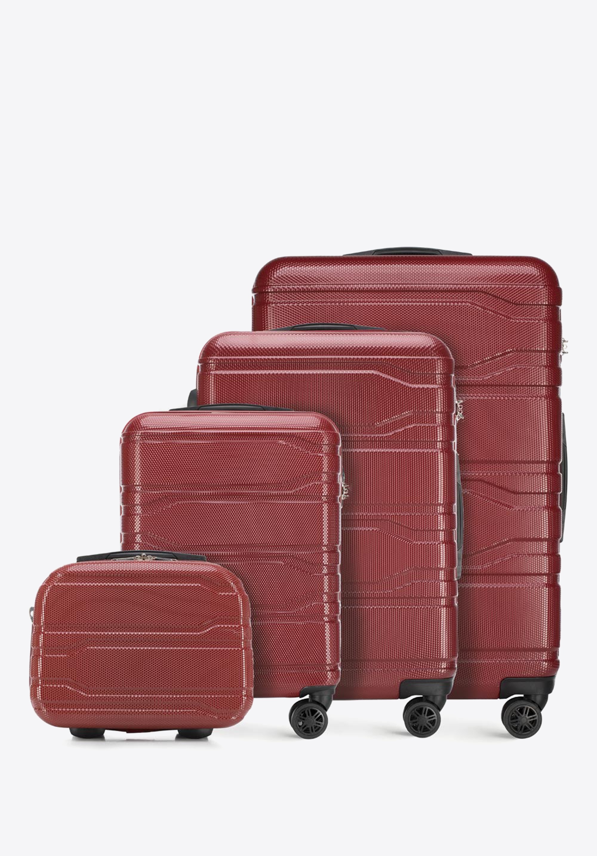 Kofferset mit Kosmetiketui aus Polycarbonat, rot, 56-3P-98K-31, Bild 1