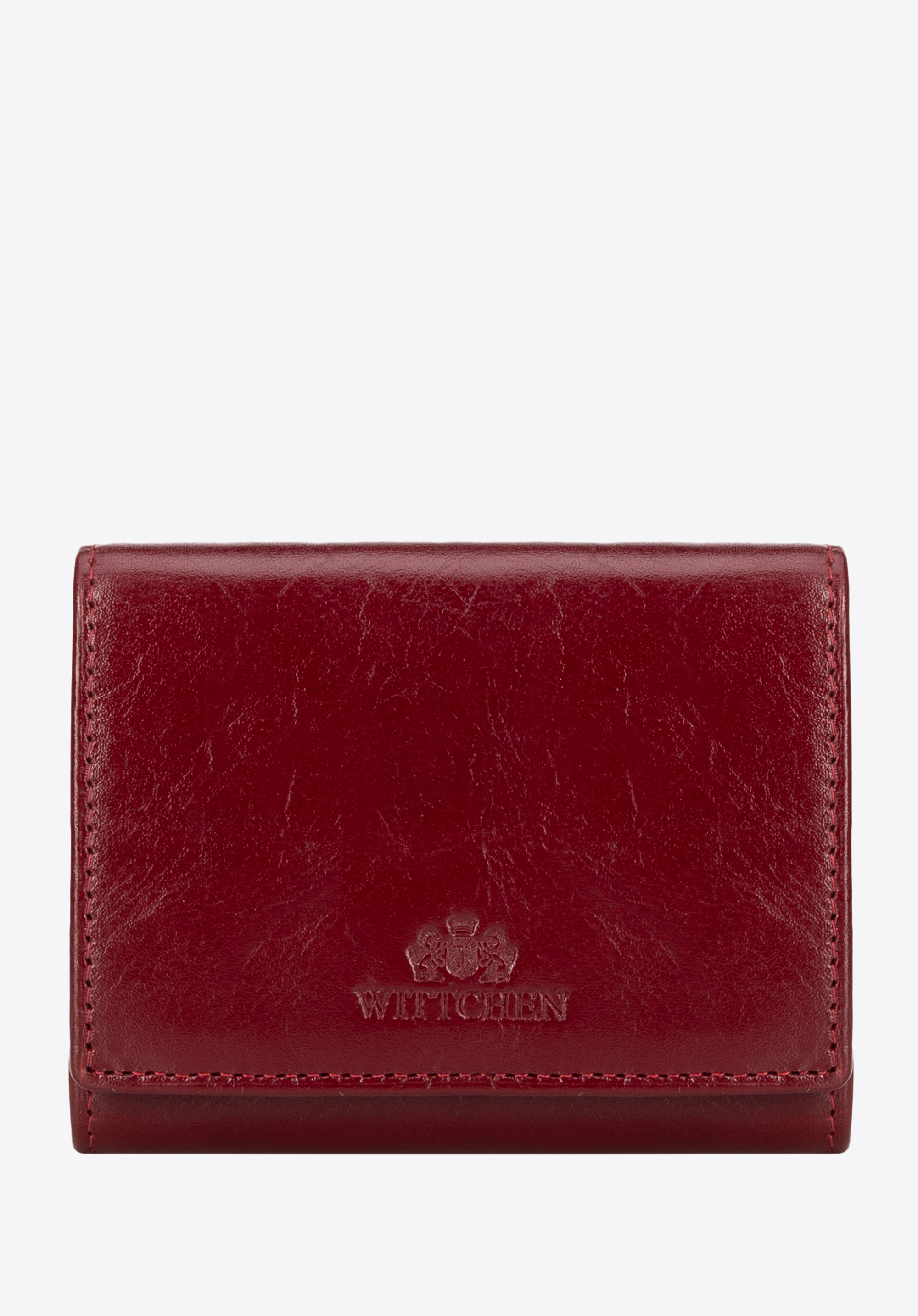 Kompakte Damenbrieftasche aus Leder, rot, 21-1-032-L30, Bild 1