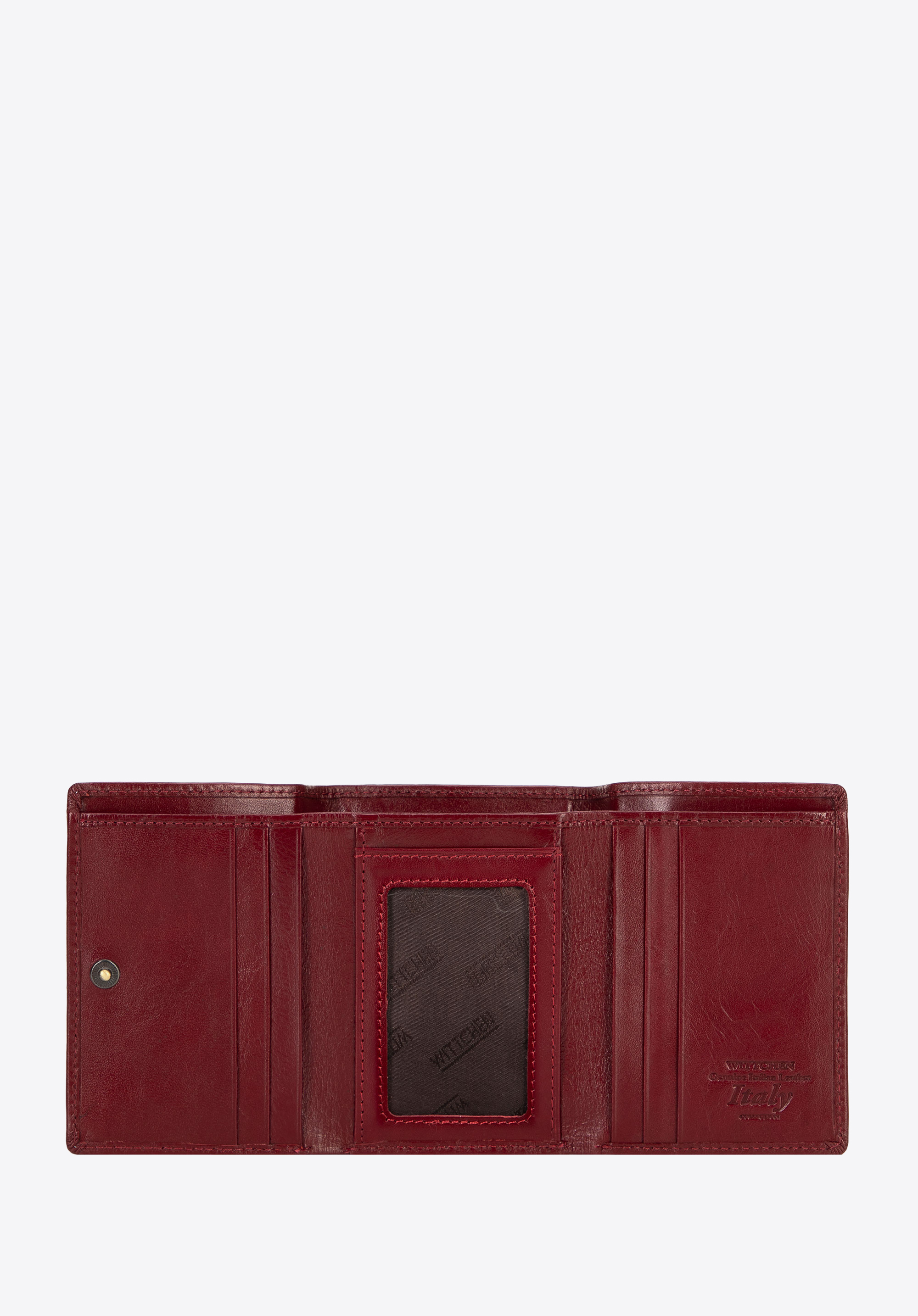 Kompakte Damenbrieftasche aus Leder, rot, 21-1-032-L30, Bild 1
