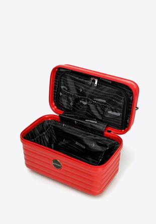Kosmetikkoffer aus ABS-Material mit diagonalen Streifen, rot, 56-3A-744-30, Bild 1