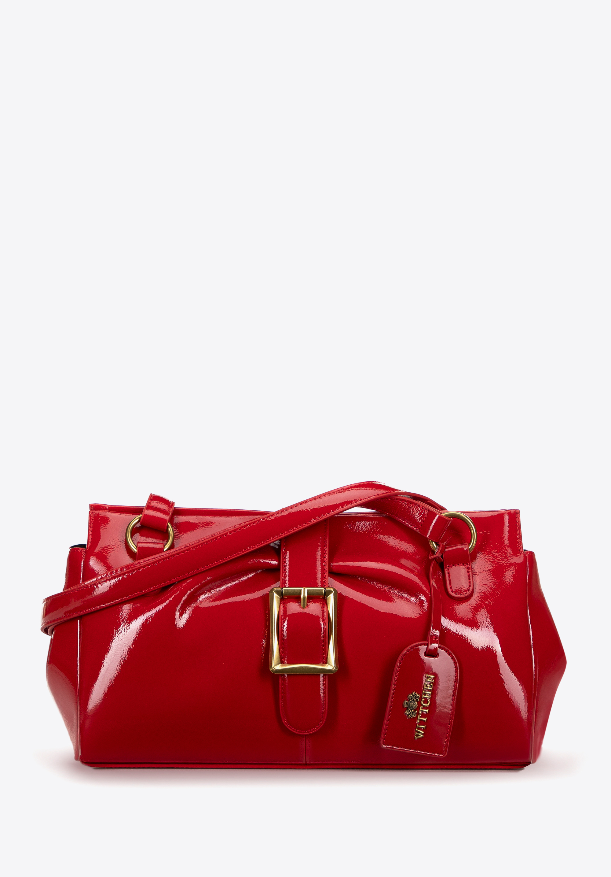 Längliche Damen-Umhängetasche aus Leder, rot, 100-4E-221-3, Bild 1