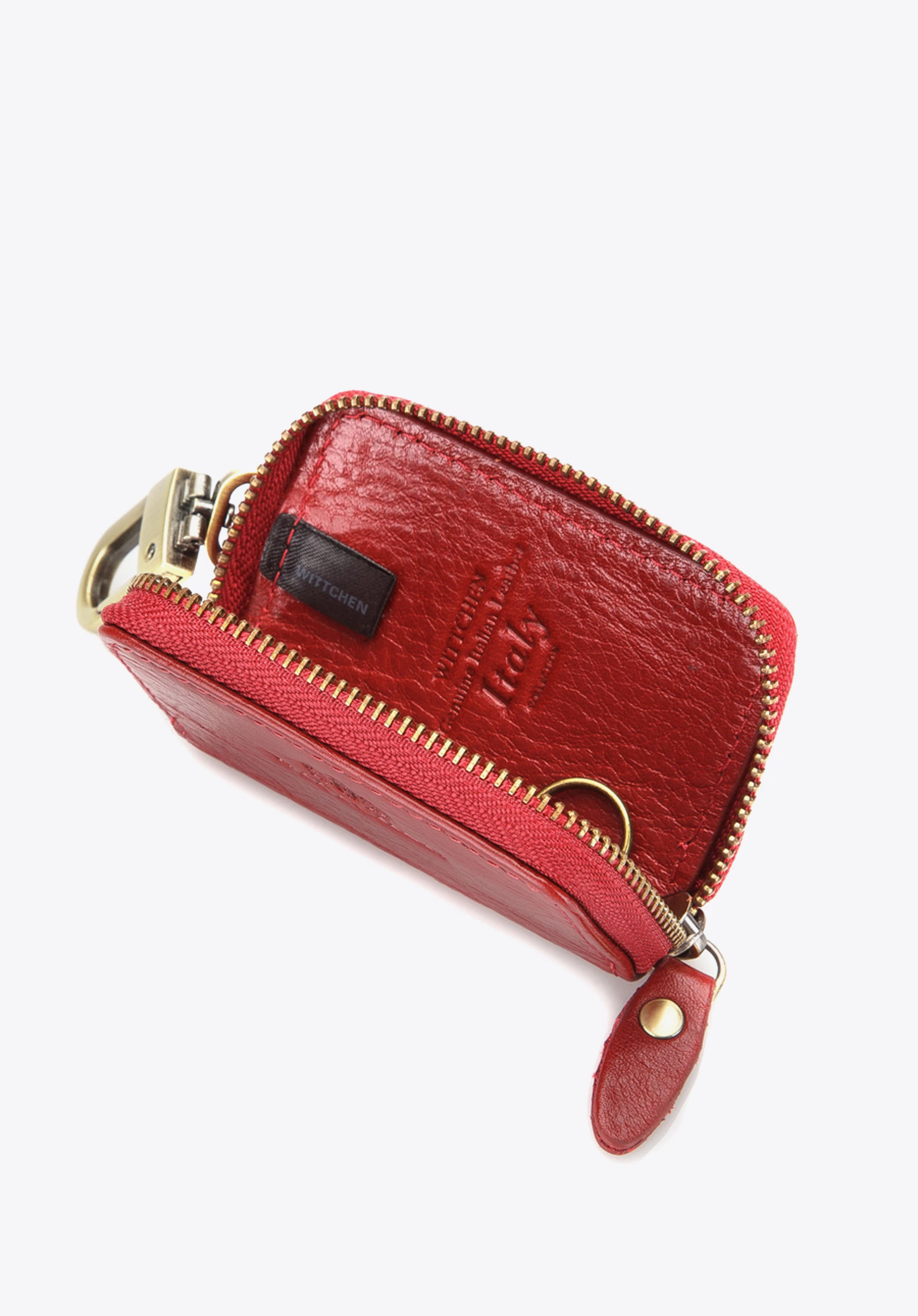 Leder-Schlüsseletui mit Schlüsselanhänger, rot, 21-2-500-3, Bild 1