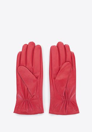 Lederhandschuhe für Damen mit Knöpfen, rot, 39-6-651-3-M, Bild 1